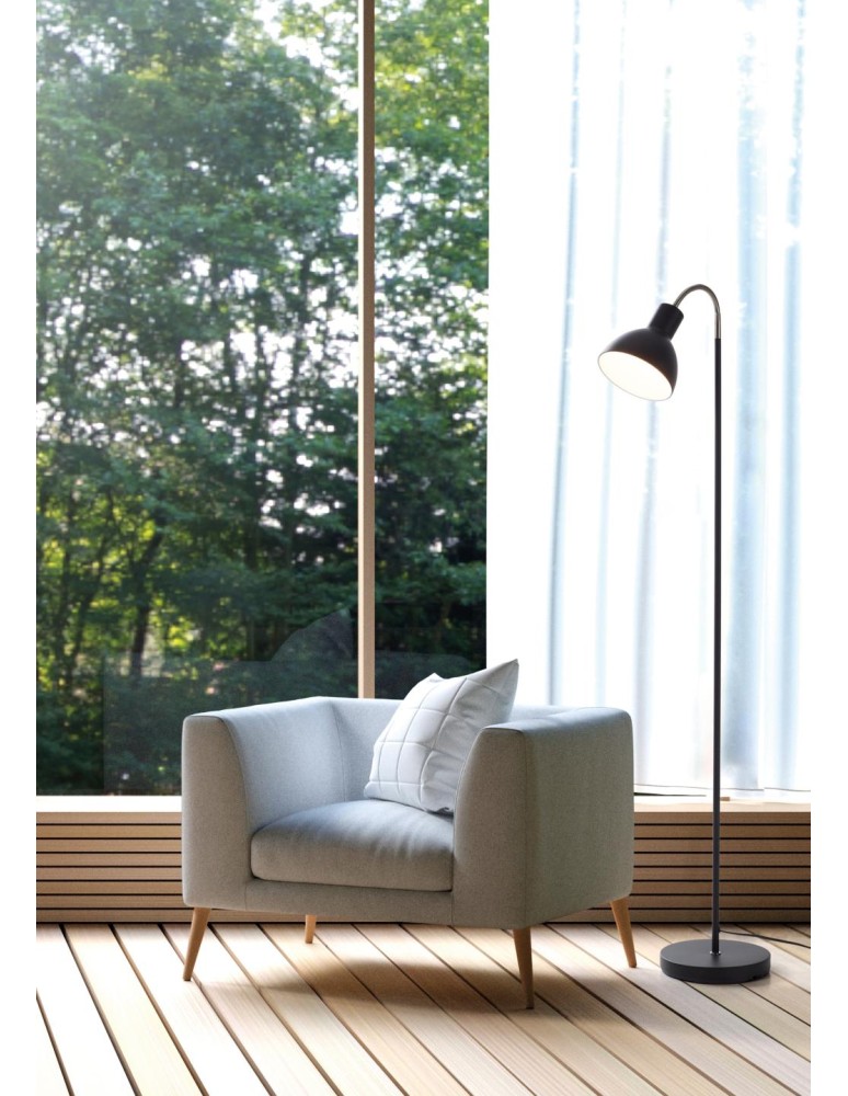 MDC Lampa podłogowa CIGNO czarny mat 1xE27 ruchoma 577959101