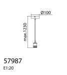 MDC Lampa wisząca SOLO mosiądz antyczny 1xE27 1,20m kabel tekstylny 579874301