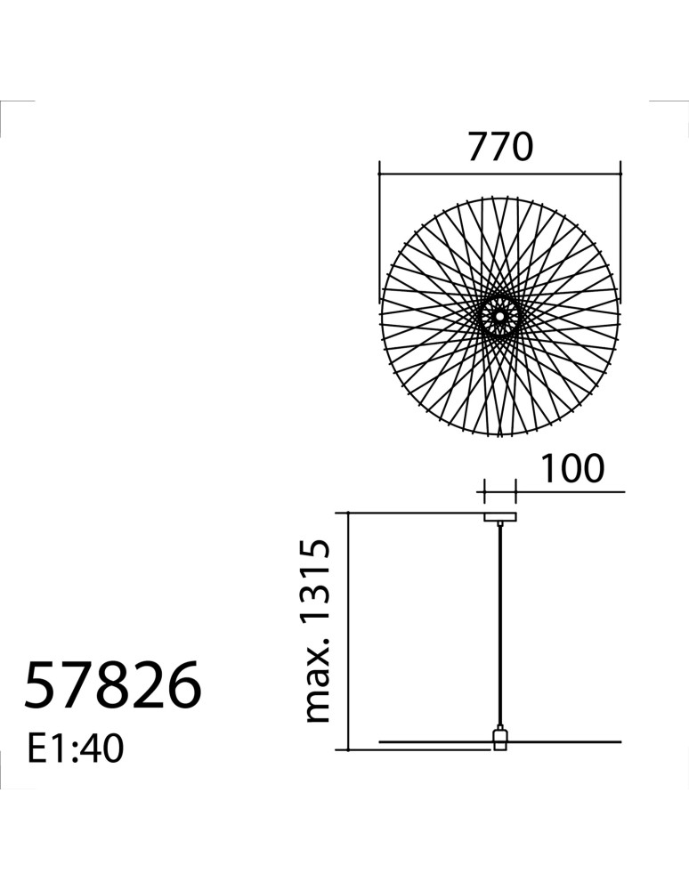 MDC Lampa wisząca PAMELA bambus naturalny ø75cm 1xE27 578265501