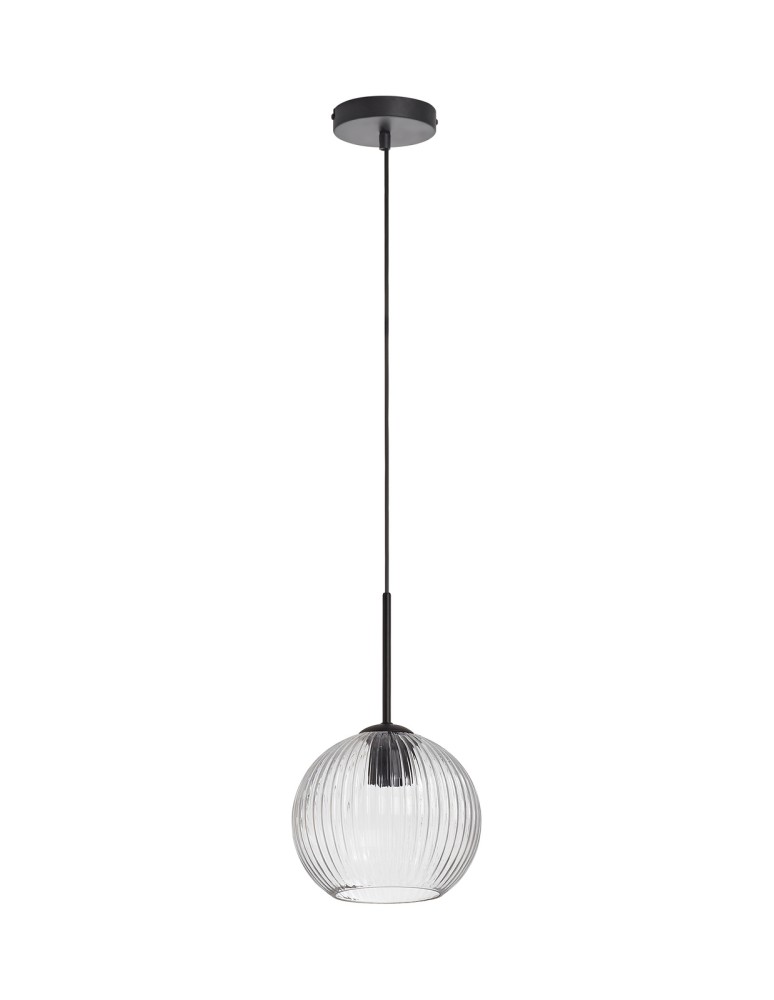 MDC Lampa wisząca CANICA czarny, szkło transparentne Ø20 E27 589879105