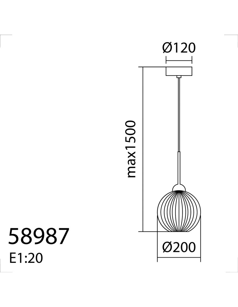 MDC Lampa wisząca CANICA czarny, szkło transparentne Ø20 E27 589879105