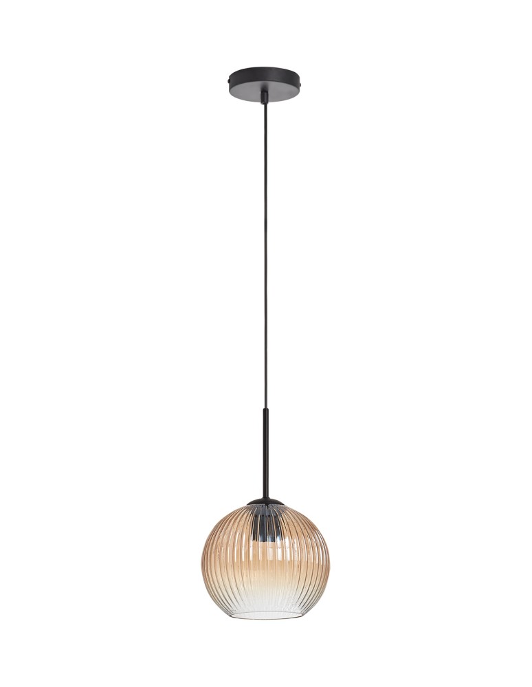 MDC Lampa wisząca CANICA czarny, szkło bursztynowe Ø20 E27 589879106