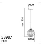 MDC Lampa wisząca CANICA czarny, szkło dymione Ø20 E27 589879107