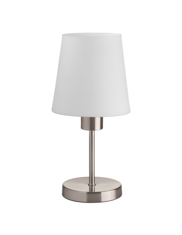 MDC Lampa stołowa DEKO chrom matowy E27 szklany klosz 589903501