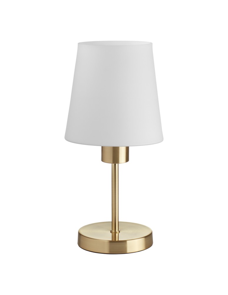 MDC Lampa stołowa DEKO mosiądz mat E27 szklany klosz 589906101