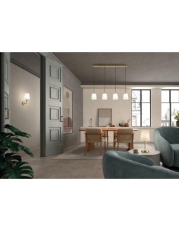 MDC Lampa stołowa DEKO mosiądz mat E27 szklany klosz 589906101 - produkt 2