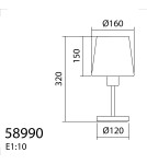 MDC Lampa stołowa DEKO mosiądz mat E27 szklany klosz 589906101