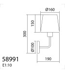 MDC Lampa ścienna DEKO chrom matowy E27 szklany klosz 589913501