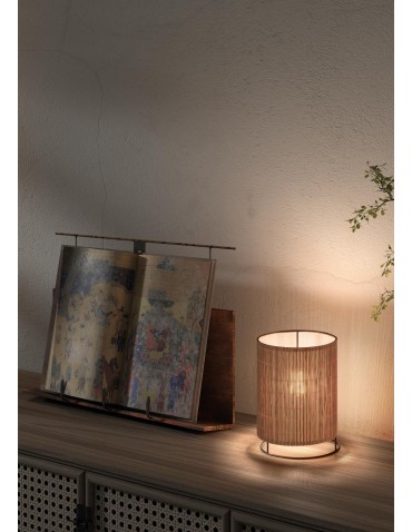 MDC Lampa stołowa RAIL czarny 1xE27 abażur z naturalnego bambusu 589105504 - product 2