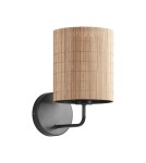 MDC Lampa ścienna RAIL czarny 1xE27 abażur z naturalnego bambusu 589115504