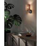 MDC Lampa ścienna RAIL czarny 1xE27 abażur z naturalnego bambusu 589115504