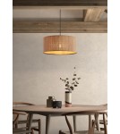 MDC Lampa wisząca RAIL czarny 1xE27 abażur z naturalnego bambusu 589125504