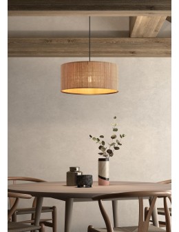 MDC Lampa wisząca RAIL czarny 1xE27 abażur z naturalnego bambusu 589125504 - product 2