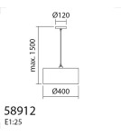MDC Lampa wisząca RAIL czarny 1xE27 abażur z naturalnego bambusu 589125504