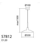 MDC Lampa wisząca DENVER zielony Ø33 E27 578121901