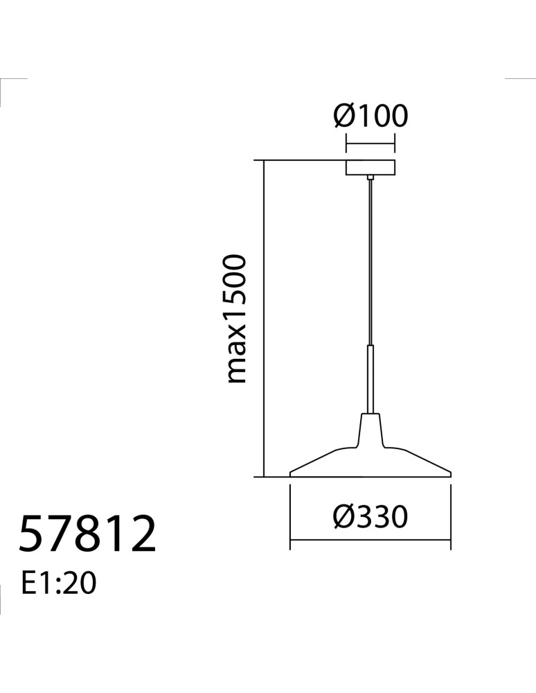 MDC Lampa wisząca DENVER biały Ø33 E27 578128101