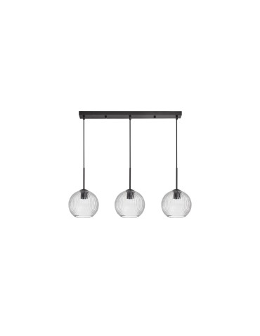 MDC Lampa wisząca CANICA czarny, szkło transparentne Ø20 3xE27 589889105