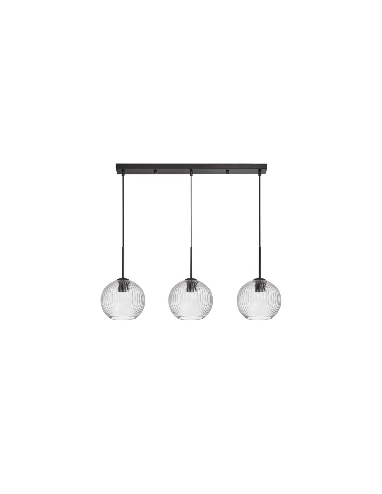 MDC Lampa wisząca CANICA czarny, szkło transparentne Ø20 3xE27 589889105