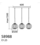 MDC Lampa wisząca CANICA czarny, szkło transparentne Ø20 3xE27 589889105