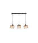 MDC Lampa wisząca CANICA czarny, szkło bursztynowe Ø20 3xE27 589889106