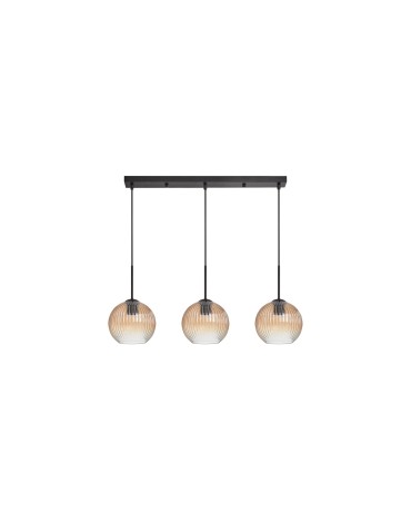 MDC Lampa wisząca CANICA czarny, szkło bursztynowe Ø20 3xE27 589889106