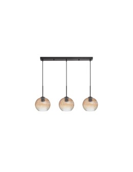 MDC Lampa wisząca CANICA czarny, szkło bursztynowe Ø20 3xE27 589889106