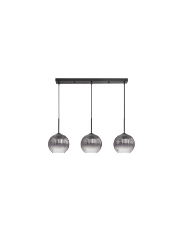 MDC Lampa wisząca CANICA czarny, szkło dymione Ø20 3xE27 589889107