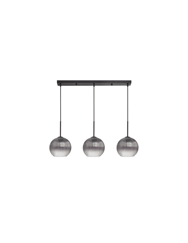 MDC Lampa wisząca CANICA czarny, szkło dymione Ø20 3xE27 589889107