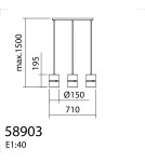 MDC Lampa wisząca BIKIA czarny 3xE27 klosz z lnu i rafii 589039104