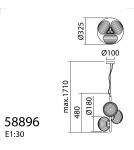 MDC Lampa wisząca CIAO czarny 3xE27 Ø18 588969101