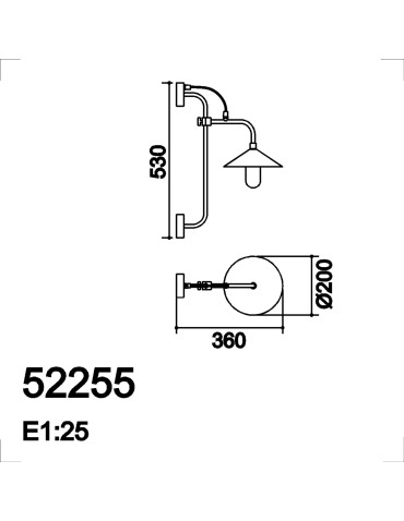 MDC Lampa ścienna GRIFE 1xE14 czarny 522559017 - product 2