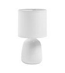 MDC Lampa stołowa BISBAL biały E14 ceramiczna, abażur biały 588888104