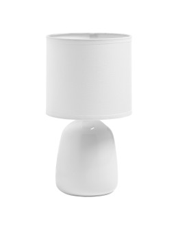 MDC Lampa stołowa BISBAL biały E14 ceramiczna, abażur biały 588888104