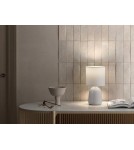 MDC Lampa stołowa BISBAL biały E14 ceramiczna, abażur biały 588888104