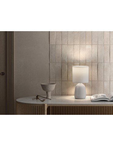 MDC Lampa stołowa BISBAL biały E14 ceramiczna, abażur biały 588888104 - product 2