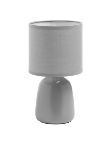 MDC Lampa stołowa BISBAL szary E14 ceramiczna, abażur szary 588883204