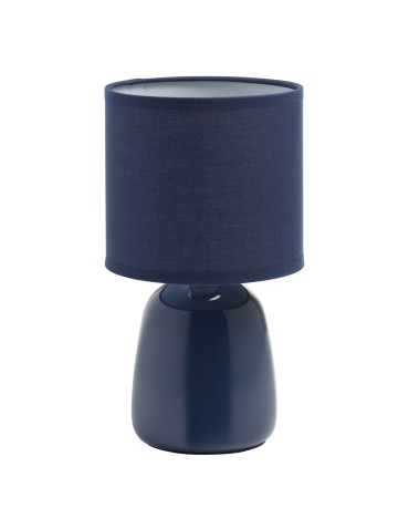 MDC Lampa stołowa BISBAL niebieski E14 ceramiczna, abażur niebieski 588880104