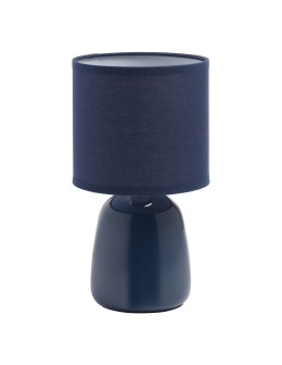 MDC Lampa stołowa BISBAL niebieski E14 ceramiczna, abażur niebieski 588880104