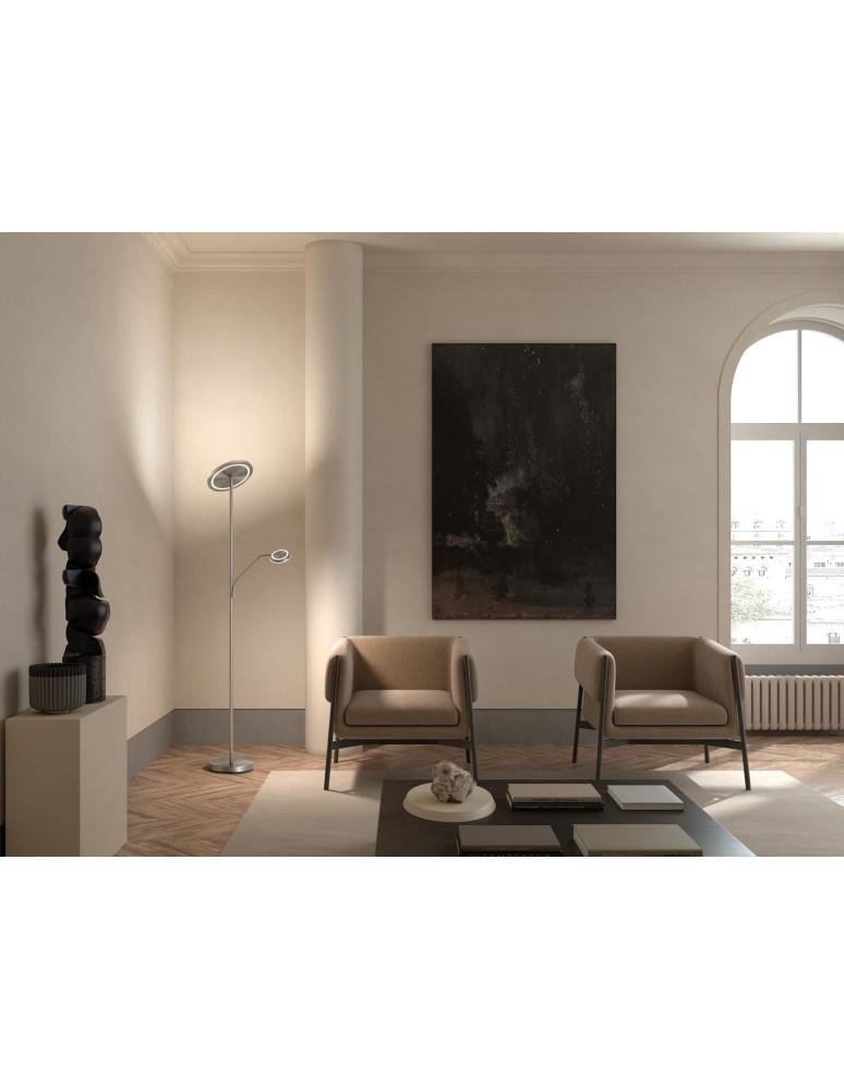 MDC Lampa podłogowa ARO mosiądz antyczny LED 40W+7W CCT 2700K-3500K-4000K, ściemnianie 589774302