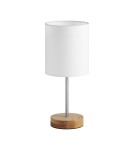 MDC Lampa stołowa SET WOOD chrom matowy 1xE14 abażur biały 450103504