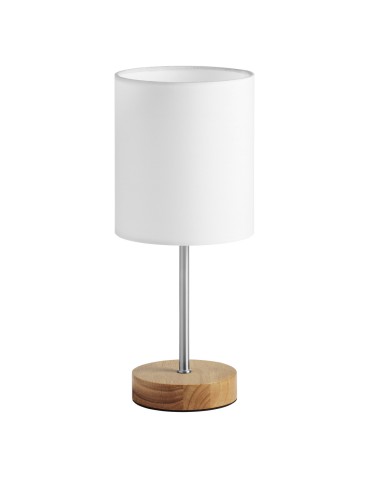 MDC Lampa stołowa SET WOOD chrom matowy 1xE14 abażur biały 450103504
