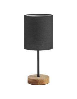 MDC Lampa stołowa SET WOOD czarny 1xE14 abażur czarny 450109104