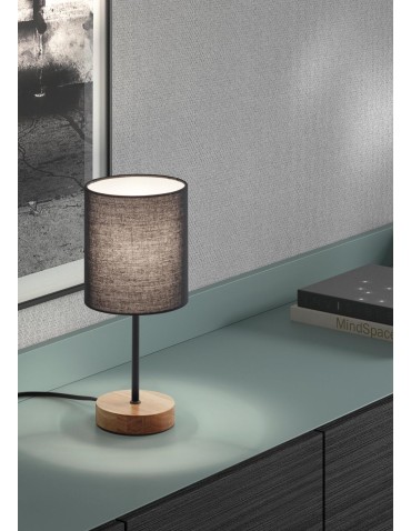 MDC Lampa stołowa SET WOOD czarny 1xE14 abażur czarny 450109104 - product 2