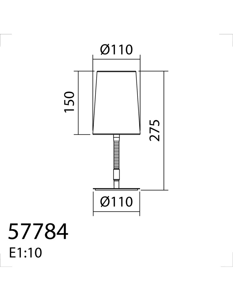 MDC Lampa stołowa GRAU czarny 1xE14 abażur czarny, elastyczna 577849104