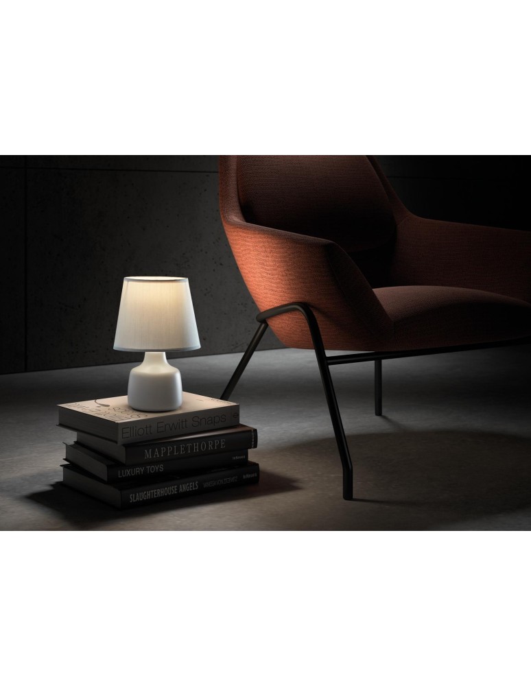 MDC Lampa stołowa CLOE szary E14 abażur szary, ceramiczna 589253204