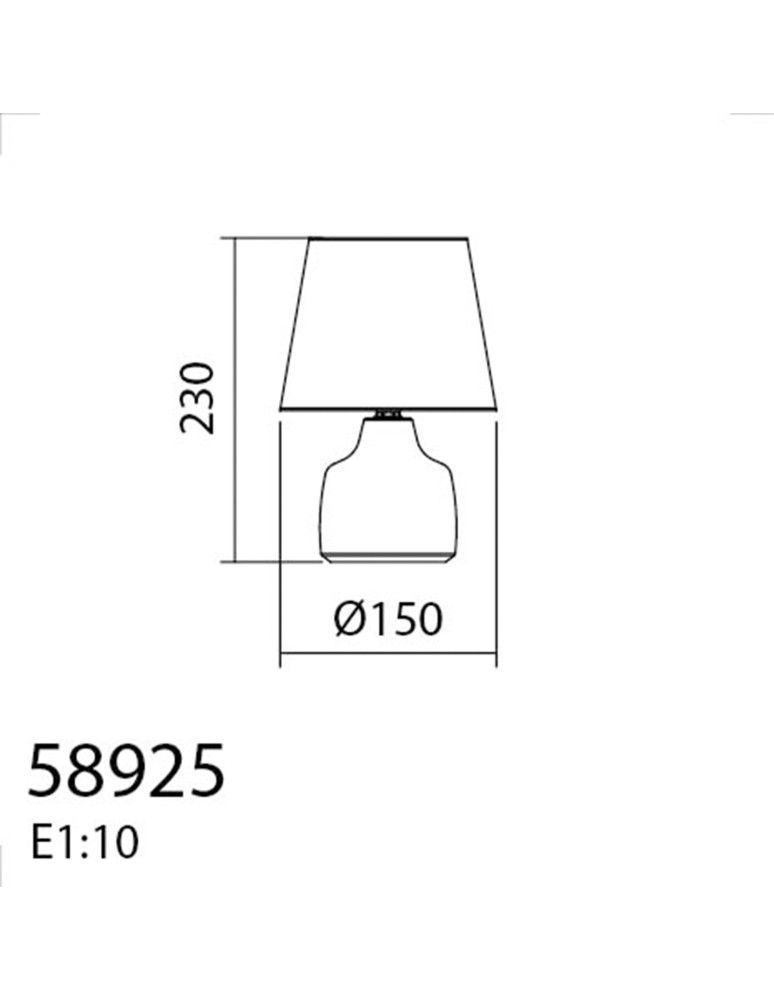 MDC Lampa stołowa CLOE szary E14 abażur szary, ceramiczna 589253204