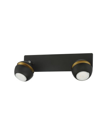 MDC Lampa sufitowa MIC R2 2xGU10 czarny mat, złoty 579059101