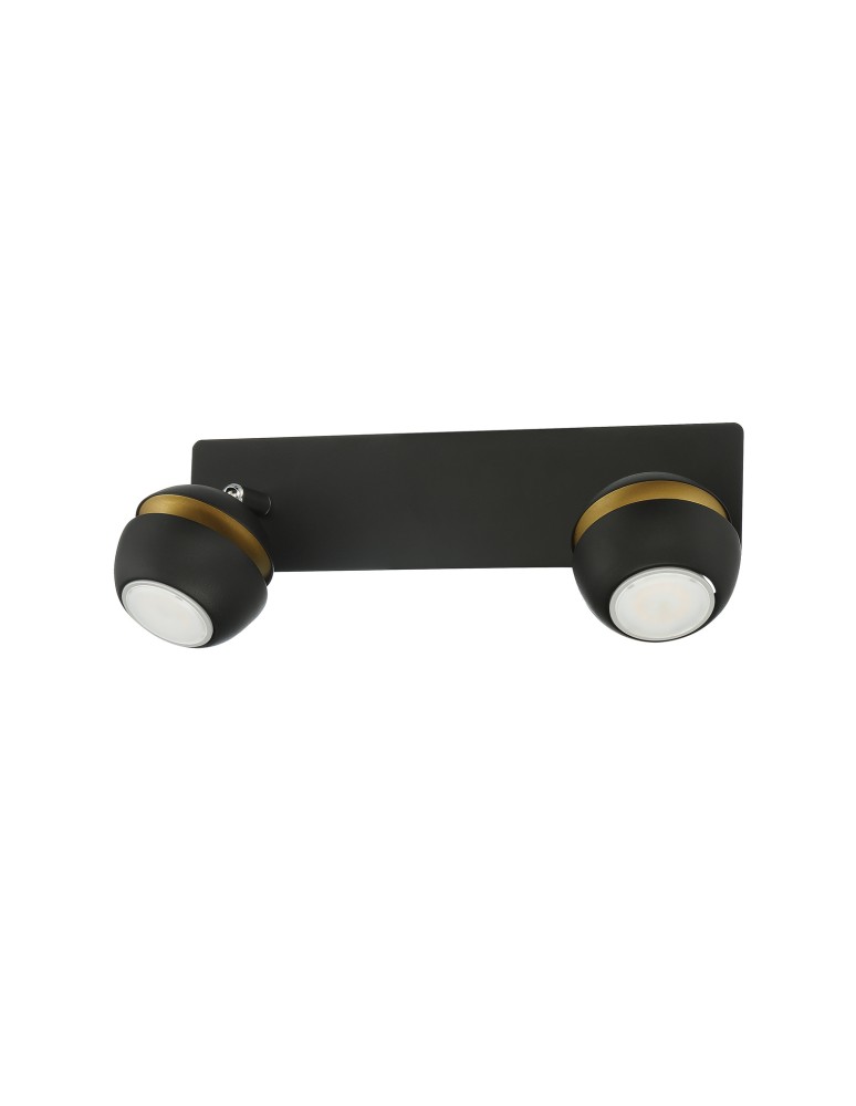 MDC Lampa sufitowa MIC R2 2xGU10 czarny mat, złoty 579059101