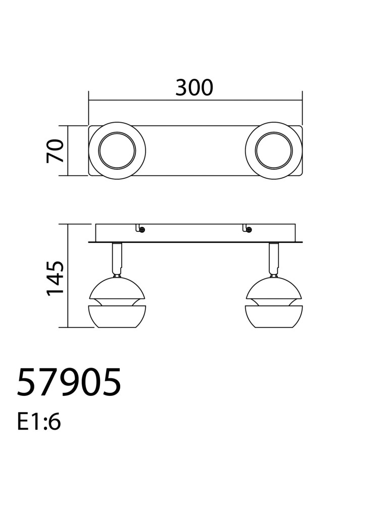MDC Lampa sufitowa MIC R2 2xGU10 czarny mat, złoty 579059101