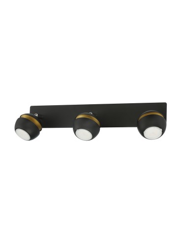 MDC Lampa sufitowa MIC R3 3xGU10 czarny mat, złoty 579069101